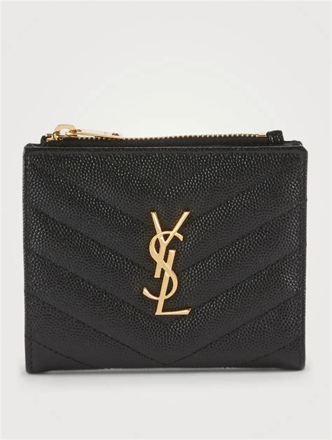 ysl black on black card holder|ysl zipped card holder.